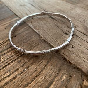 .925 Sterling Silver Branch Bangle Bracelet